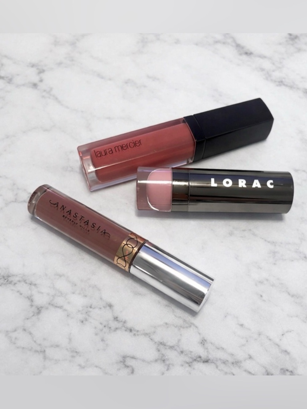 Luxury Lipstick Trio — Laura Mercier, LORAC, Anastasia Beverly Hills (DISC)